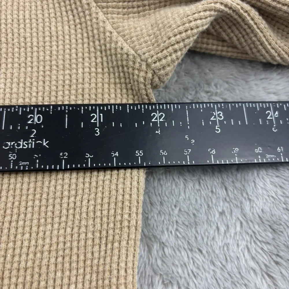 VTG Fitigues Waffle‎ Knit Zip Up Sweater Jacket Womens S Beige Comfy Loungewear - Picture 10 of 14